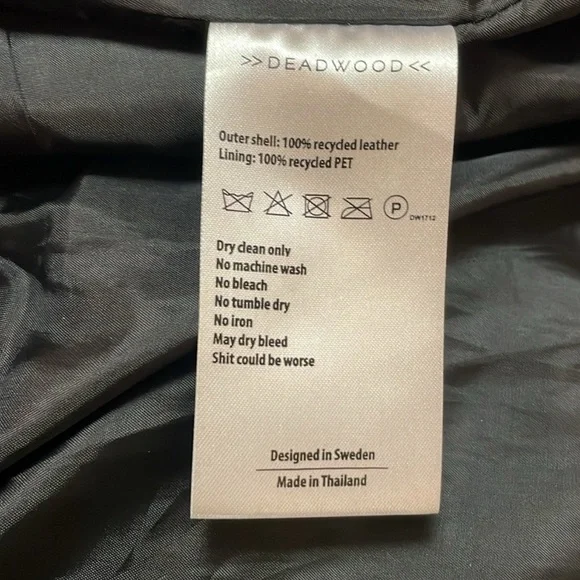 Deadwood Depeche Mode Leather Jacket size 44 (size 12/XXL). - Picture 5 of 8